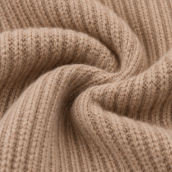 Aurelia ribbed hoodie sweater, back view walking outdoors