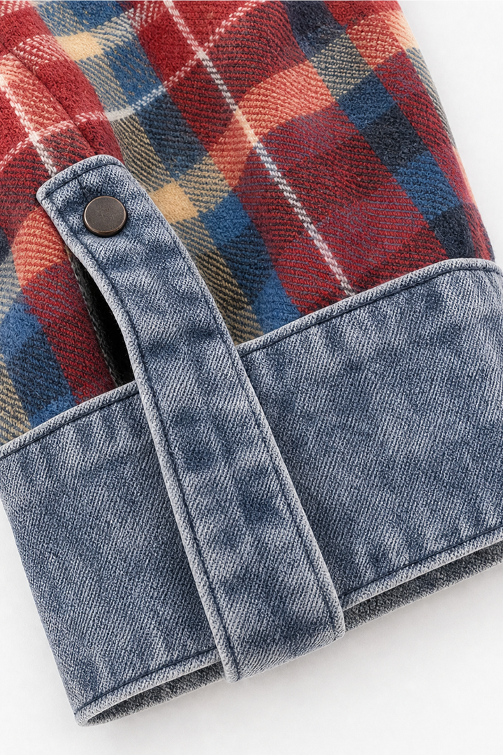 Beatrix hooded knit cardigan, styled with jeans and boots, full front view