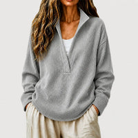 Callista | Women's Split Collar Waffle Knit Pullover Sweater