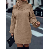 Camille | Women's Cold-Shoulder Cable Knit Sweater Dress