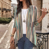 Cecilia | Women's Striped Open Front Cardigan