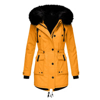 Delphine | Women's Faux Fur Hood Belted Winter Jacket