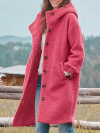 Delphine | Women's Hooded Button Front Winter Jacket