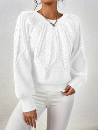 Eleanora | Women's Cable Knit Round Neck Sweater