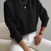 Adeline | Women's Mock Neck Drop Shoulder Sweater
