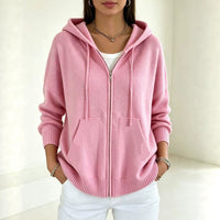 Fernanda | Women's Boxy Zip Up Hooded Cardigan