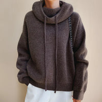 Fiona | Women's Drawstring Cowl Hood Oversized Sweater