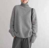 Genevieve | Women's Oversized Ribbed Turtleneck Sweater