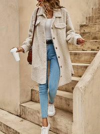 Harlow | Women's Button Down Longline Teddy Coat