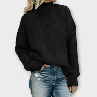 Harlow | Women's Oversized Cable Knit Mock Neck Sweater