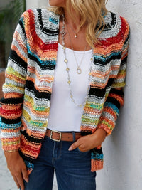 Harlow | Women's Striped Open Front Cardigan