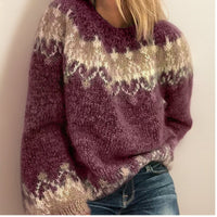 Ingrid | Women's Nordic Jacquard Crew Neck Sweater