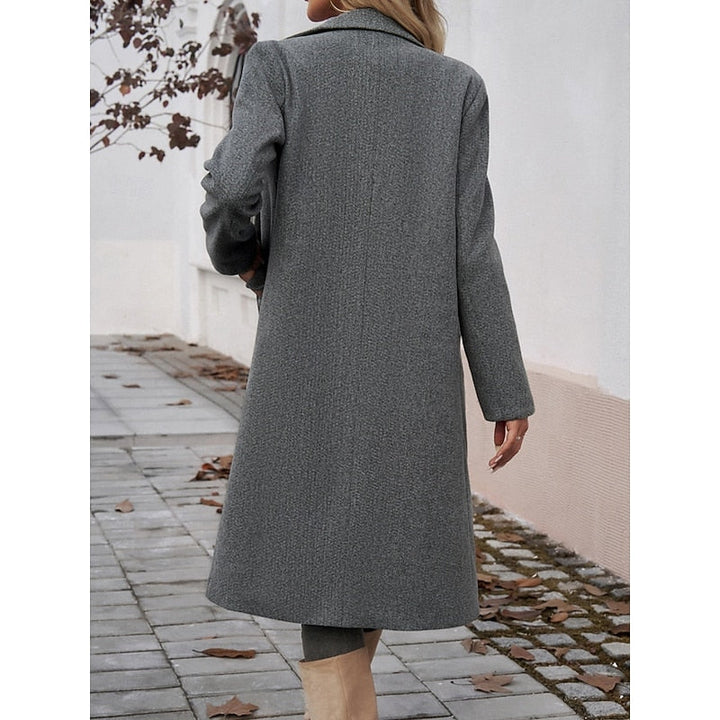 Isolde longline trench coat, close-up on collar and sleeve detail