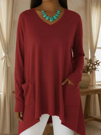 Isolde | Women's V-Neck Pocket Loose Sweater
