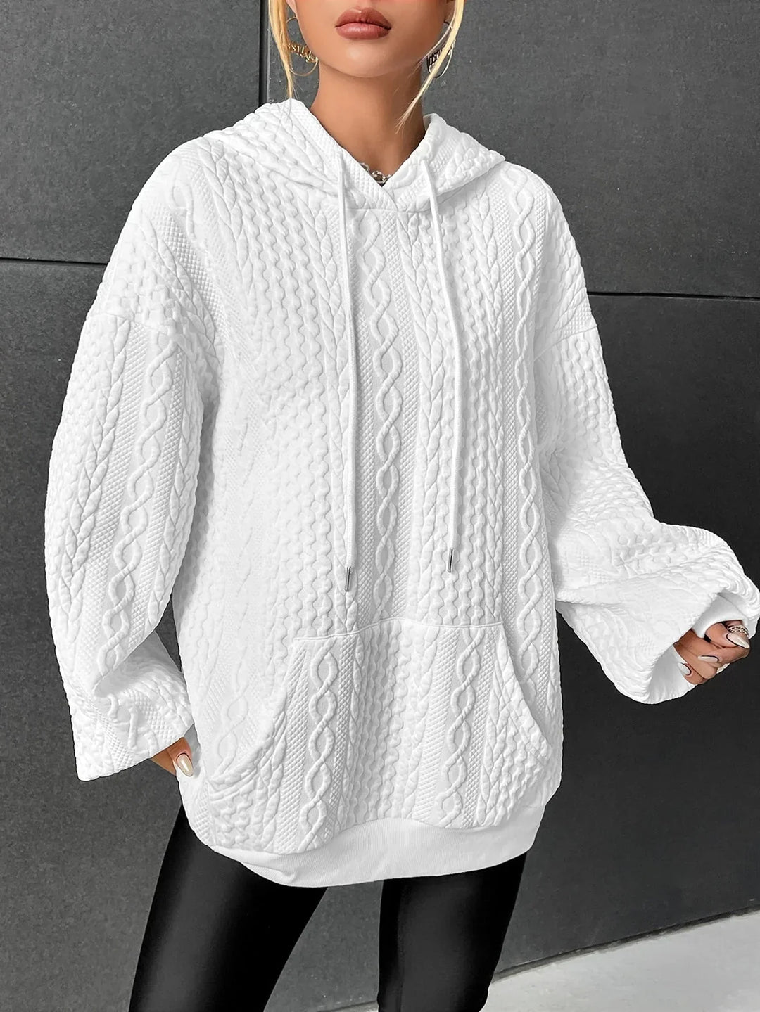 Close-up of Kathryn hoodie&