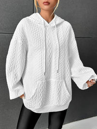 Kathryn | Women's Cable Knit Drawstring Oversized Hoodie