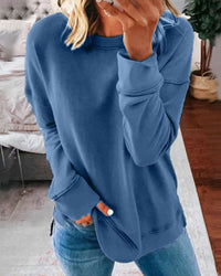 Marcella | Women's Solid Crew Neck Long Sleeve Sweatshirt