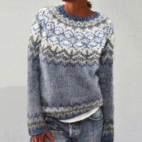 Margaux | Women's Fair Isle Crew Neck Long Sleeve Sweater