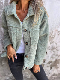 Margot | Women's Button Down Teddy Coat