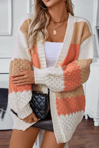 Margot | Women's Colorblock Open Front Striped Cardigan