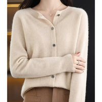 Marguerite | Women's Button Down Crew Neck Knit Cardigan