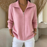 Marguerite | Women's Stand Collar Zip Cardigan
