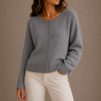 Marisol | Women's Button-Up Round Neck Knit Cardigan