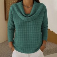 Marlowe | Women's Cowl Neck Waffle Knit Sweater