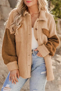 Presley | Women's Colorblock Button Down Sherpa Jacket