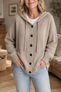 Rosalind | Women's Hooded Ribbed Knit Cardigan