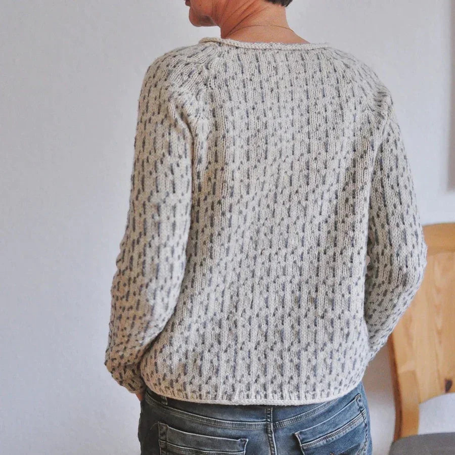 Rosemary textured knit sweater, back view