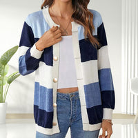 Sabrina | Women's Striped Open Front Long Cardigan