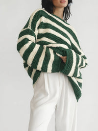 Sylvie | Women's Striped Oversized Crew Neck Sweater