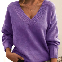 Vivienne | Women's Deep V-Neck Relaxed Fit Sweater