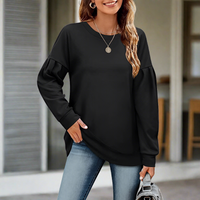 Wilhelmina | Women's Puff Sleeve Crewneck Pullover Sweatshirt