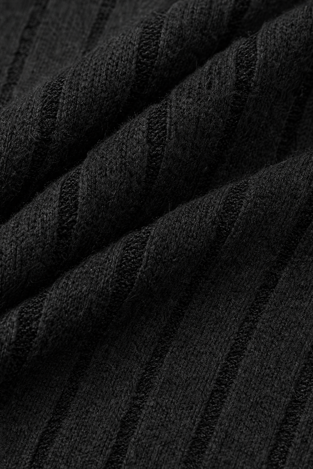 Wilhelmina ribbed V-neck sweater styled with jeans and boots, full length view