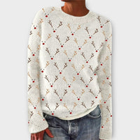 Winnie | Women's Reindeer Print Crew Neck Sweater