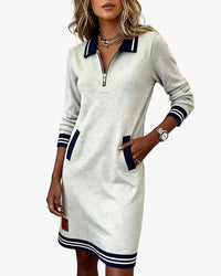 Winnifred | Women's Quarter-Zip Collared Mini Sweater Dress