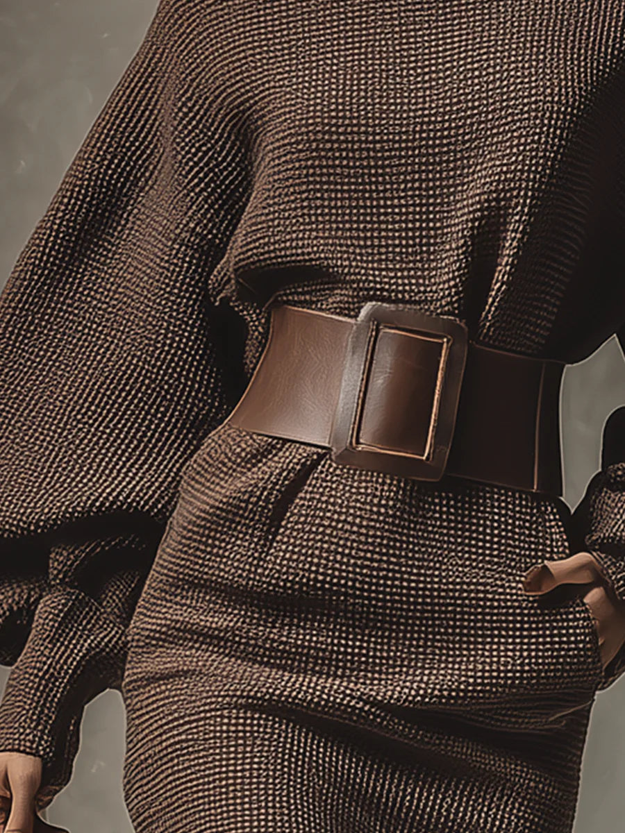 Rosalind sweater dress waist belt detail close-up