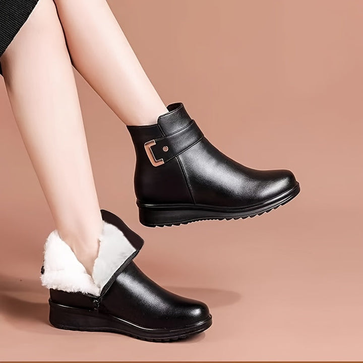 Felicity ankle boots with height measurements, size reference image