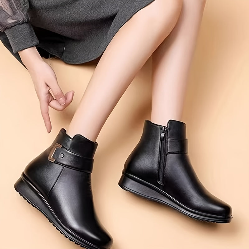 Felicity ankle boots with height measurements, size reference image