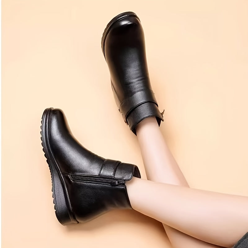 Felicity ankle boots with height measurements, size reference image