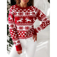 Women's Christmas Print Long Sleeve Sweater | Marigold