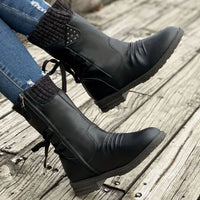 Women's Chunky Heel Lace-Up Chelsea Boots | Ophelia