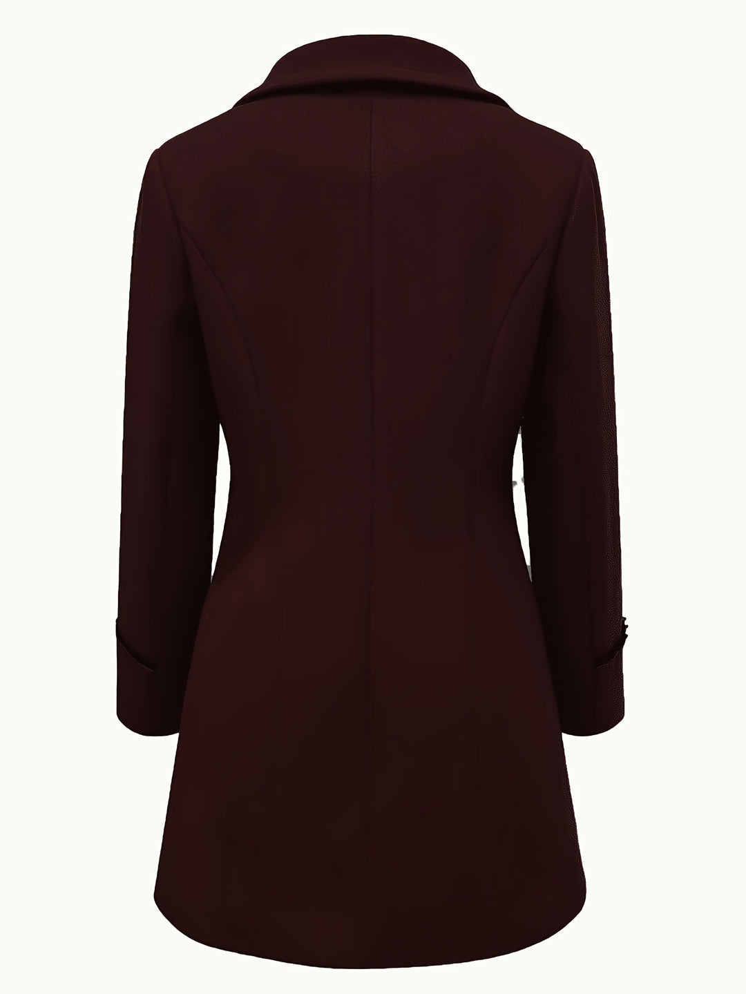 Verlaine double-breasted coat in light gray, front view on model