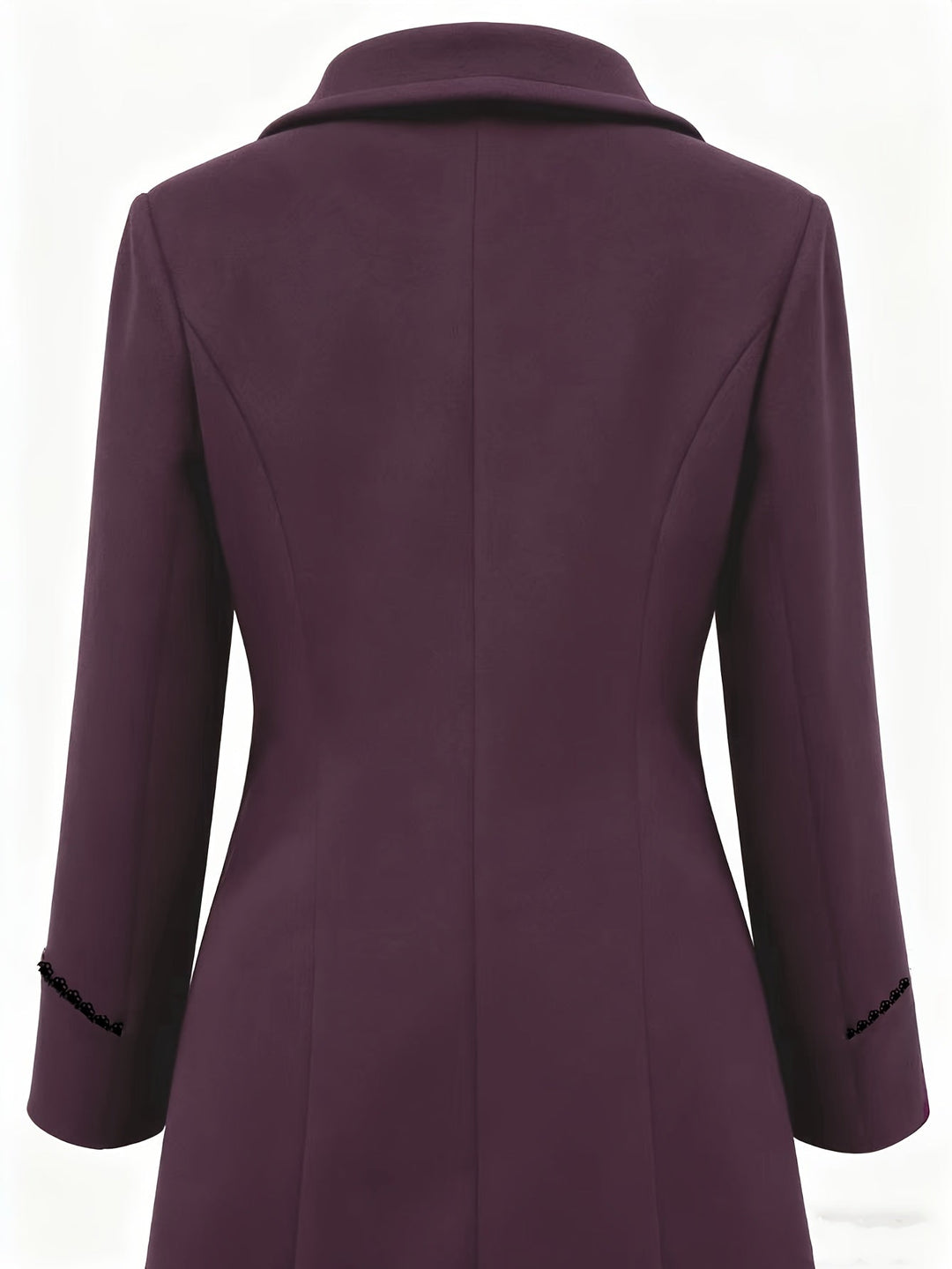 Verlaine double-breasted coat in light gray, front view on model