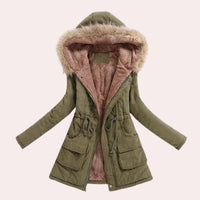Women's Fur Trim Hooded Fleece Lined Parka | Rosalind
