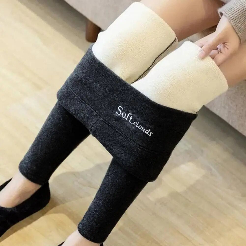Fiorella high waist leggings with fleece lining, side view
