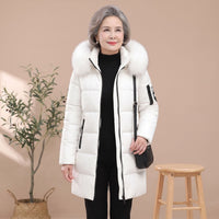 Women's Hooded Faux Fur Collar Puffer Jacket | Thessaline