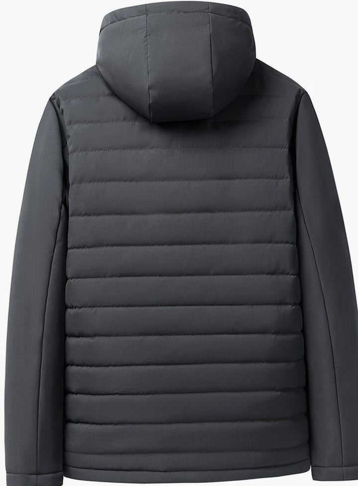 Close-up of Perpetua jacket hood, snap closures and fleece lining